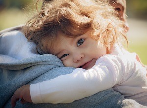 Child on father's shoulder
