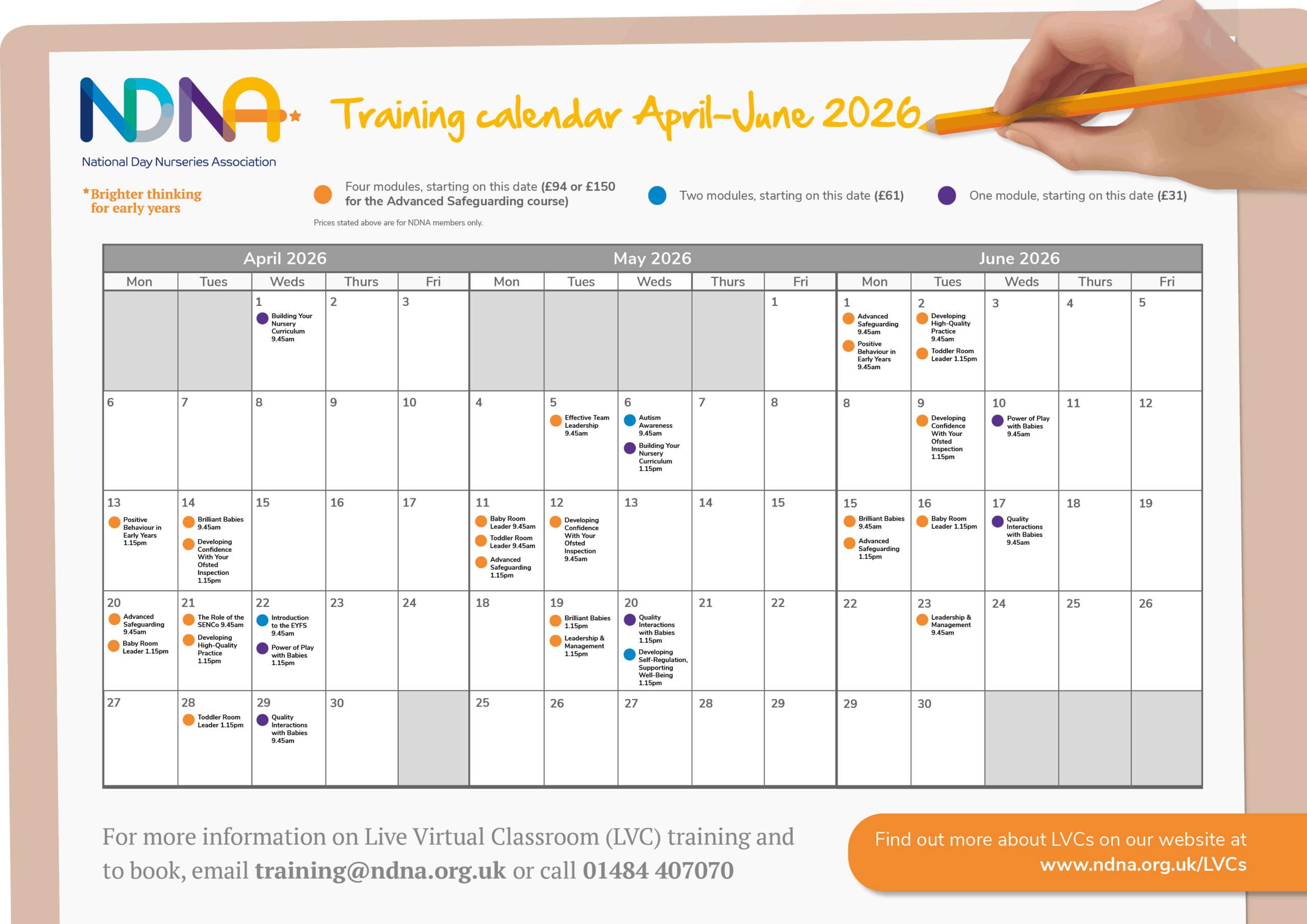 Training calendar