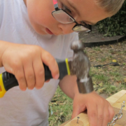 Child doing woodwork, pete moorhouse