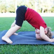 Mindfulness at nursery child doing yoga