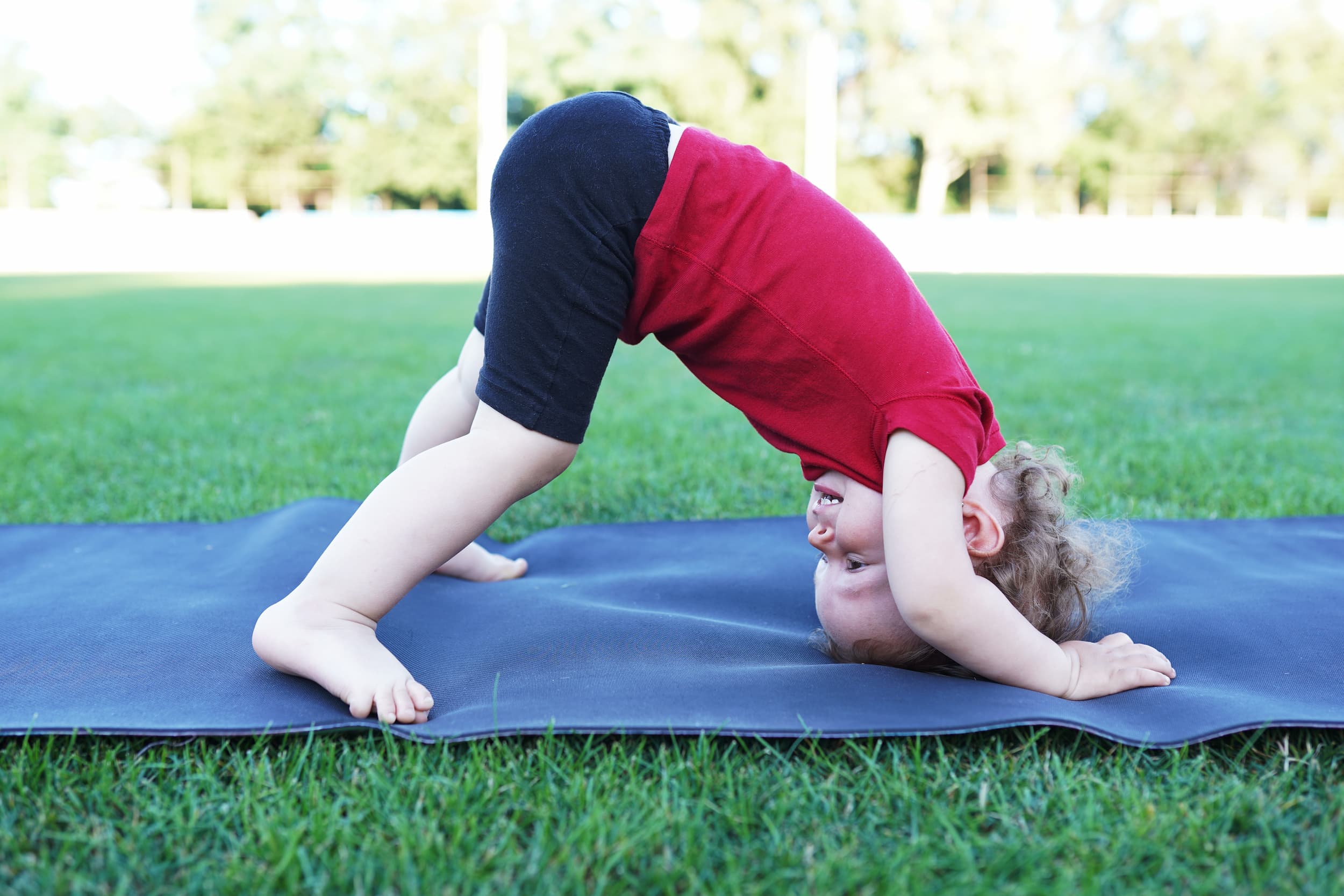 Mindfulness at nursery child doing yoga