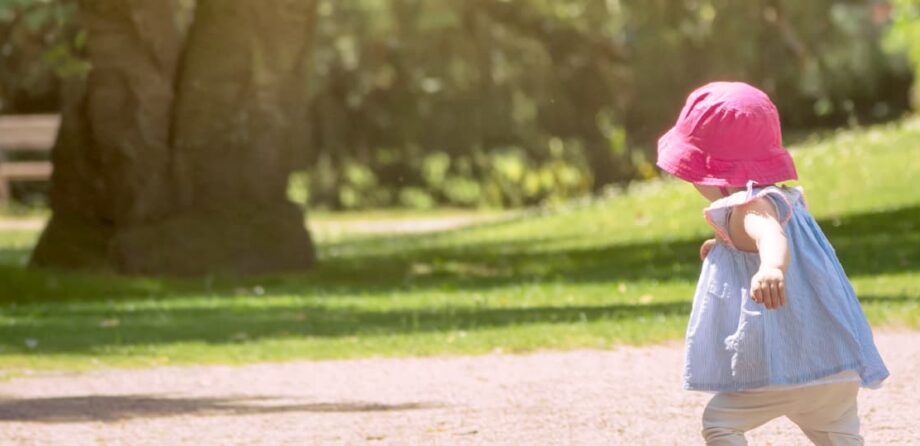 Child running in sun