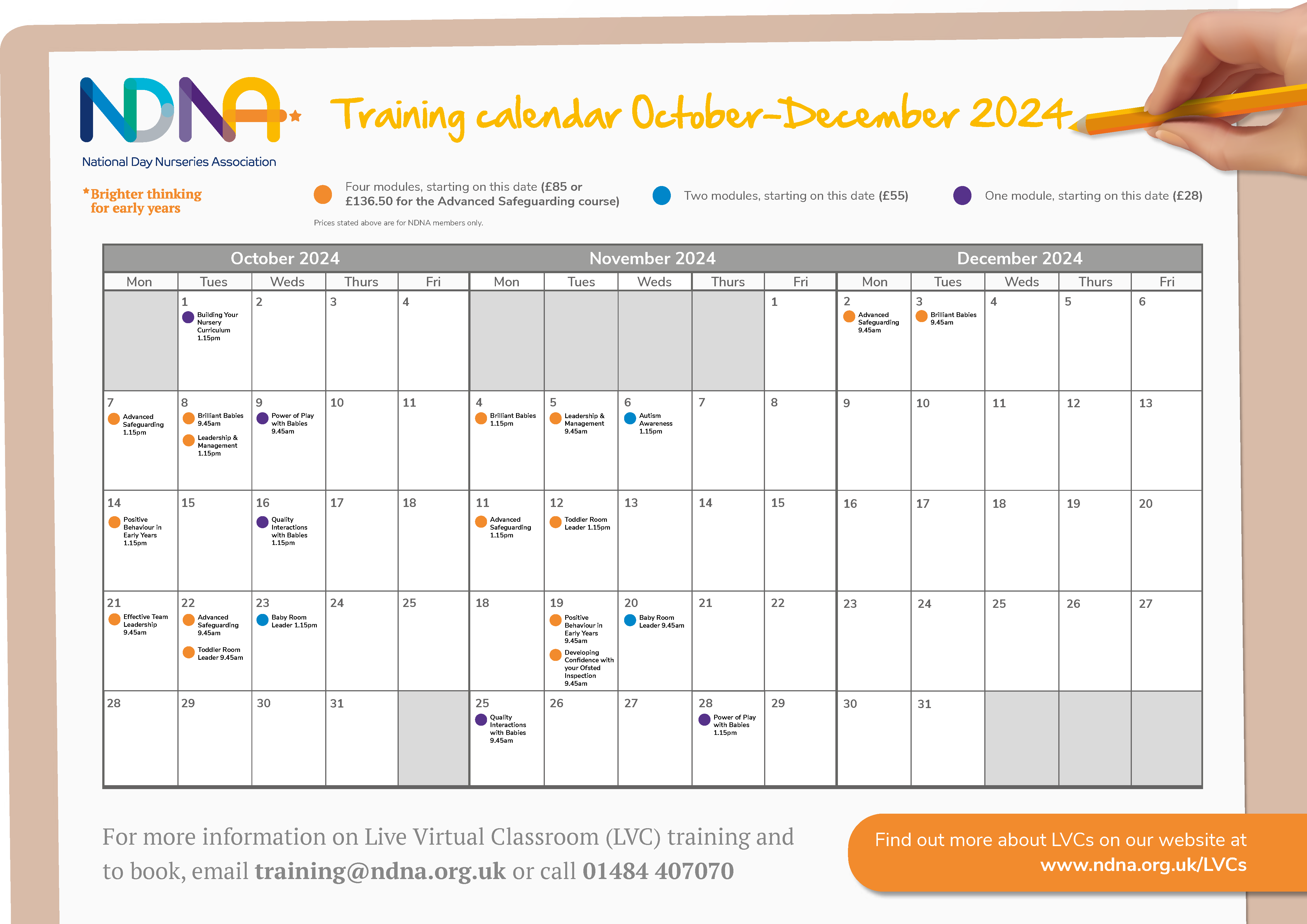 Training calendar