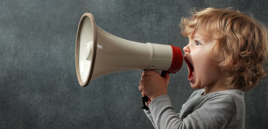 child with megaphone