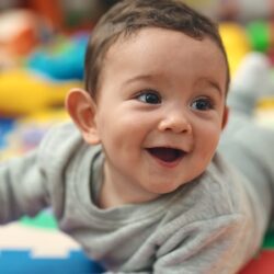 Smiling baby at nursery