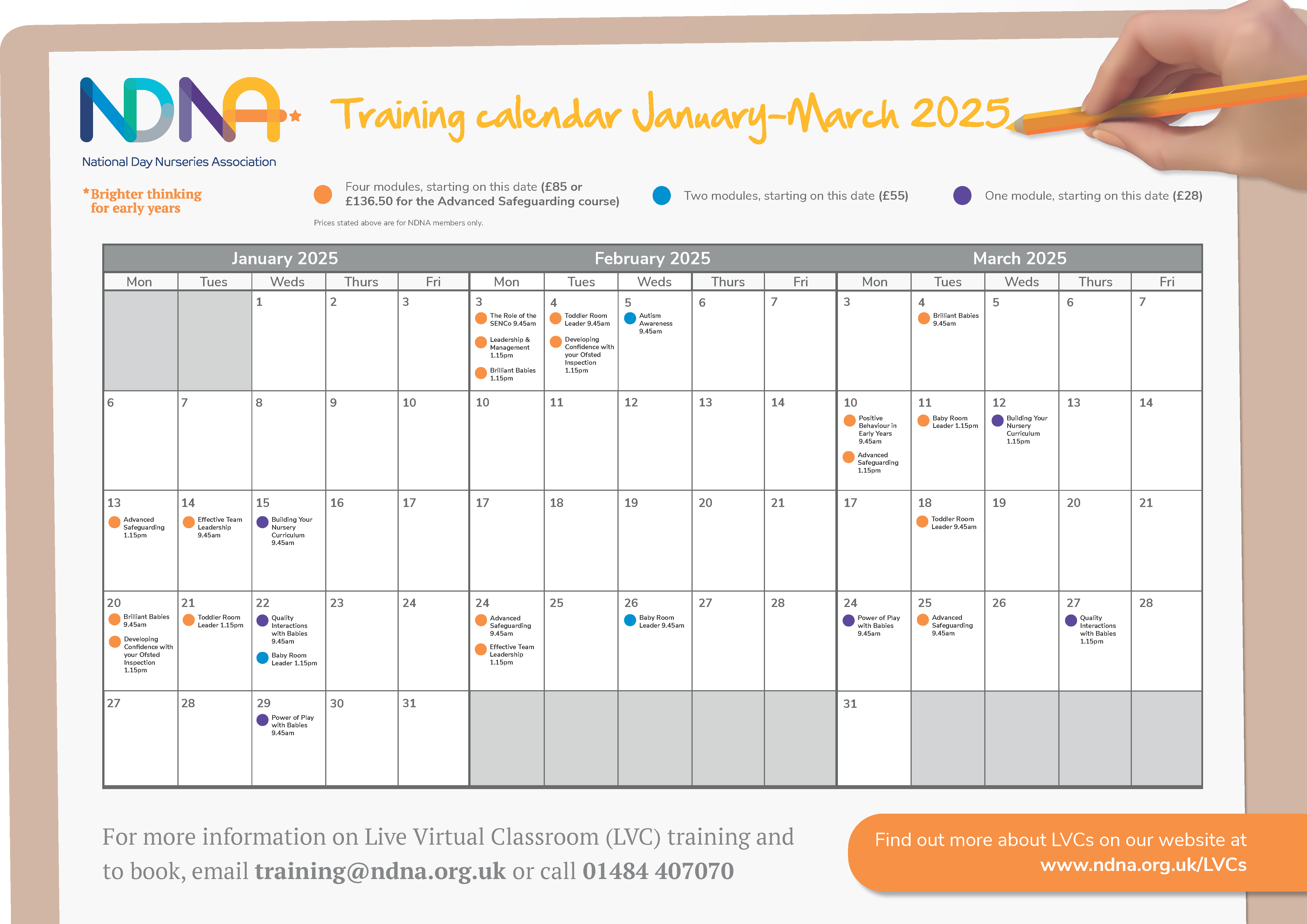 Training calendar