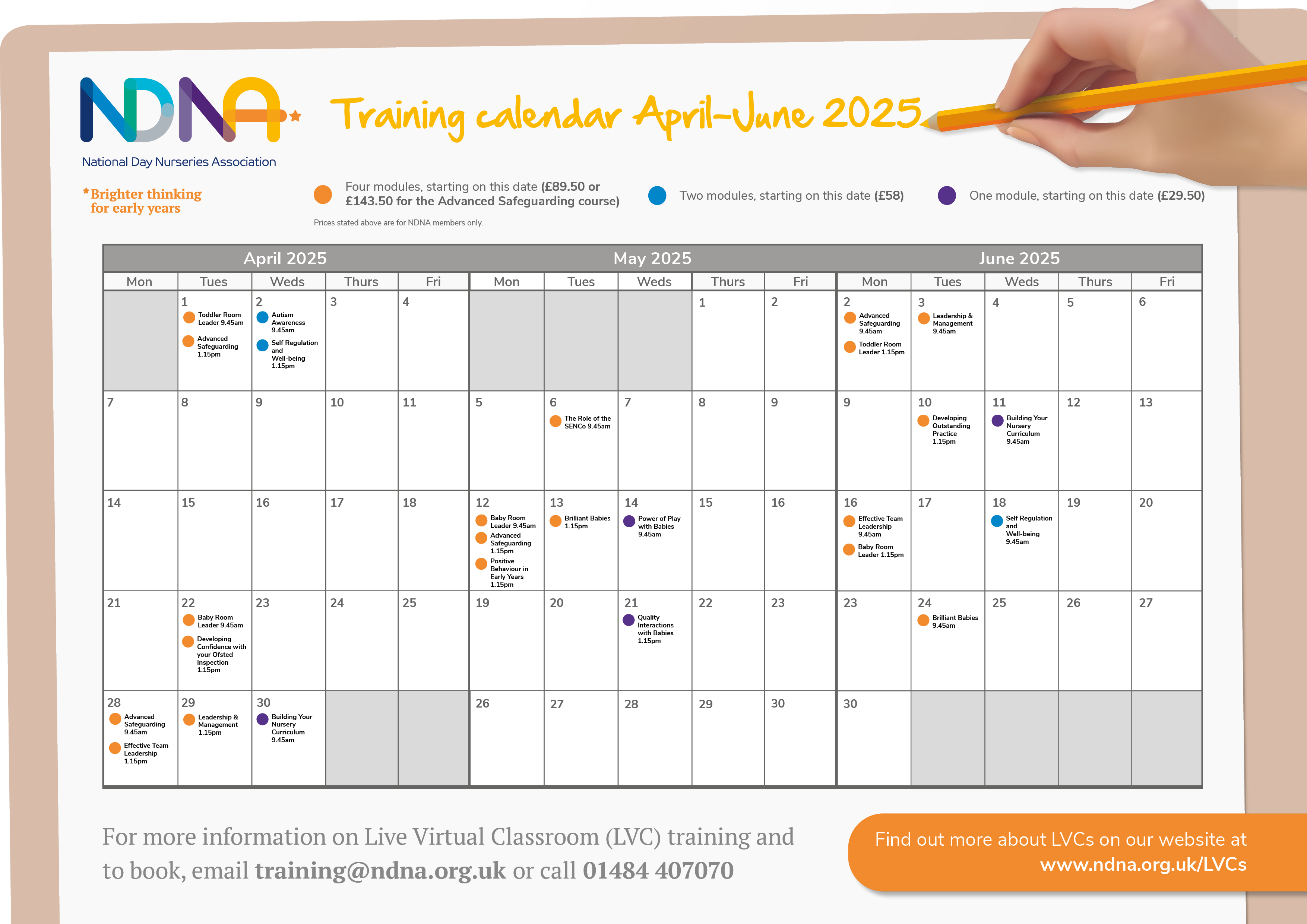 Training calendar