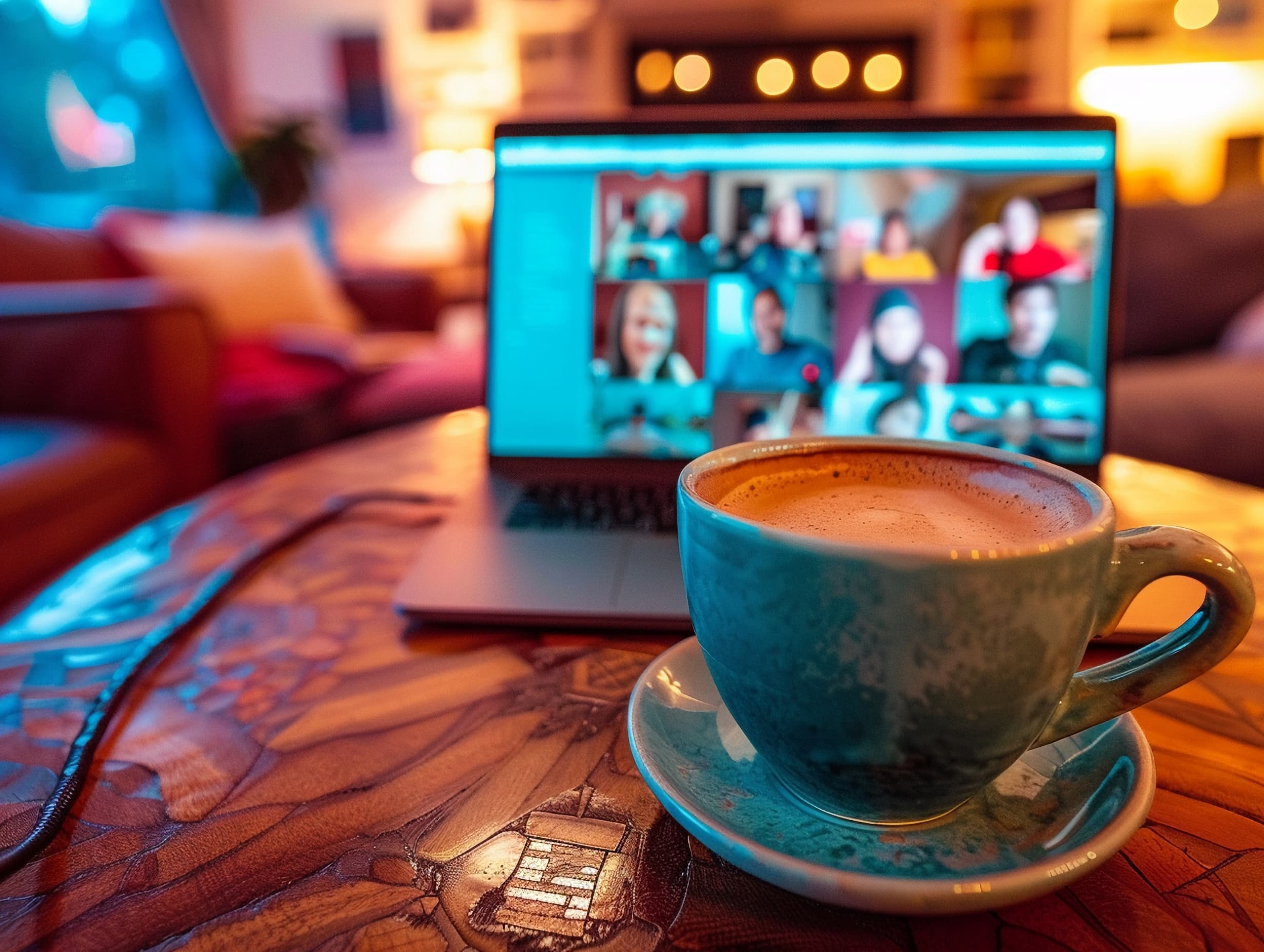cup of coffee and webinar