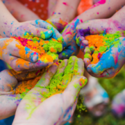 Early years activity for Holi: colourful hands