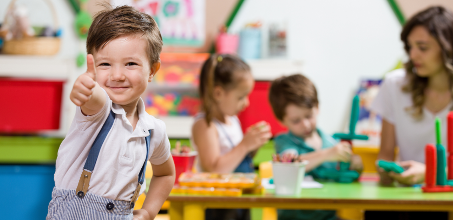 safe recruitment for nurseries - child thumbs up