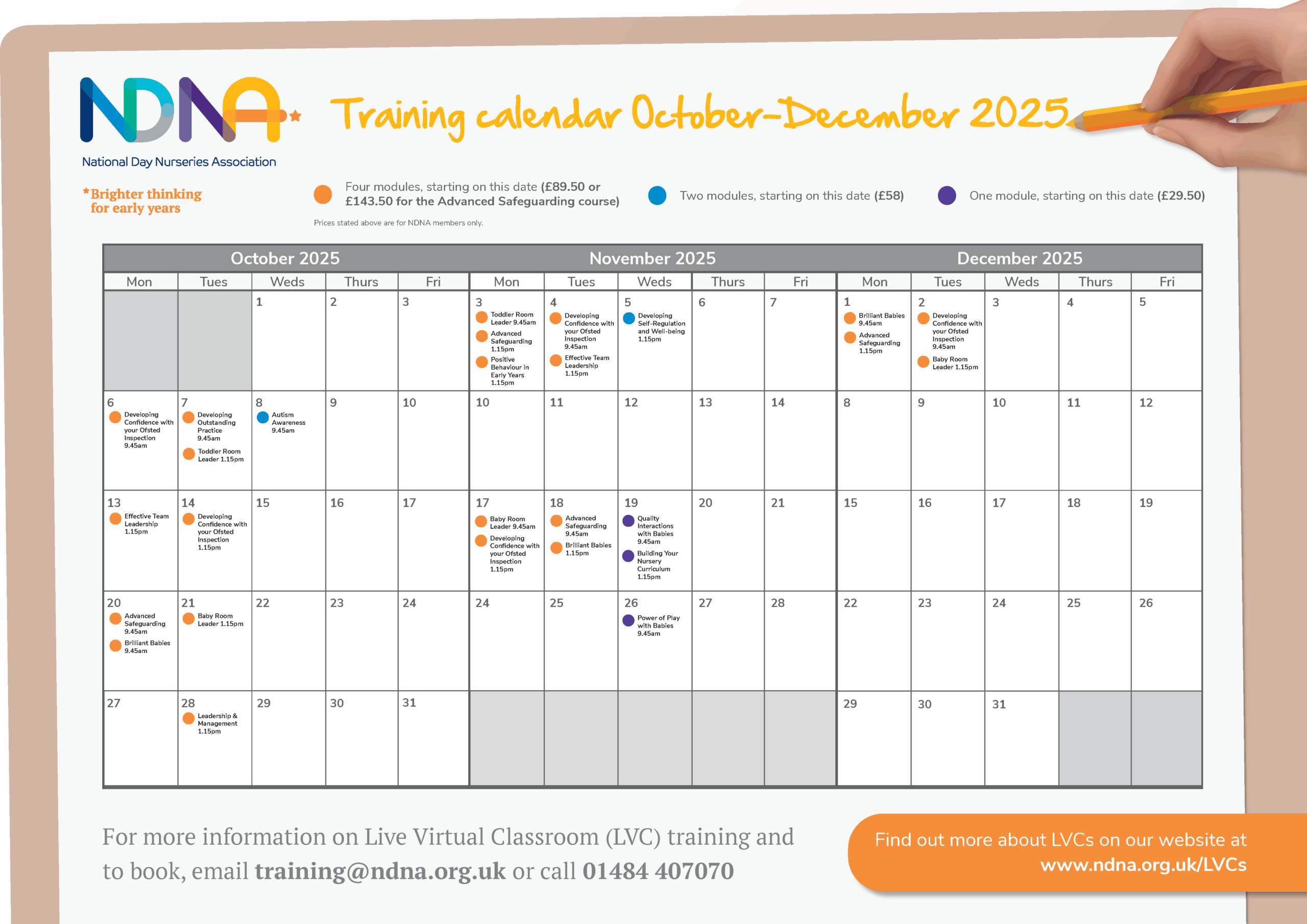 Training calendar