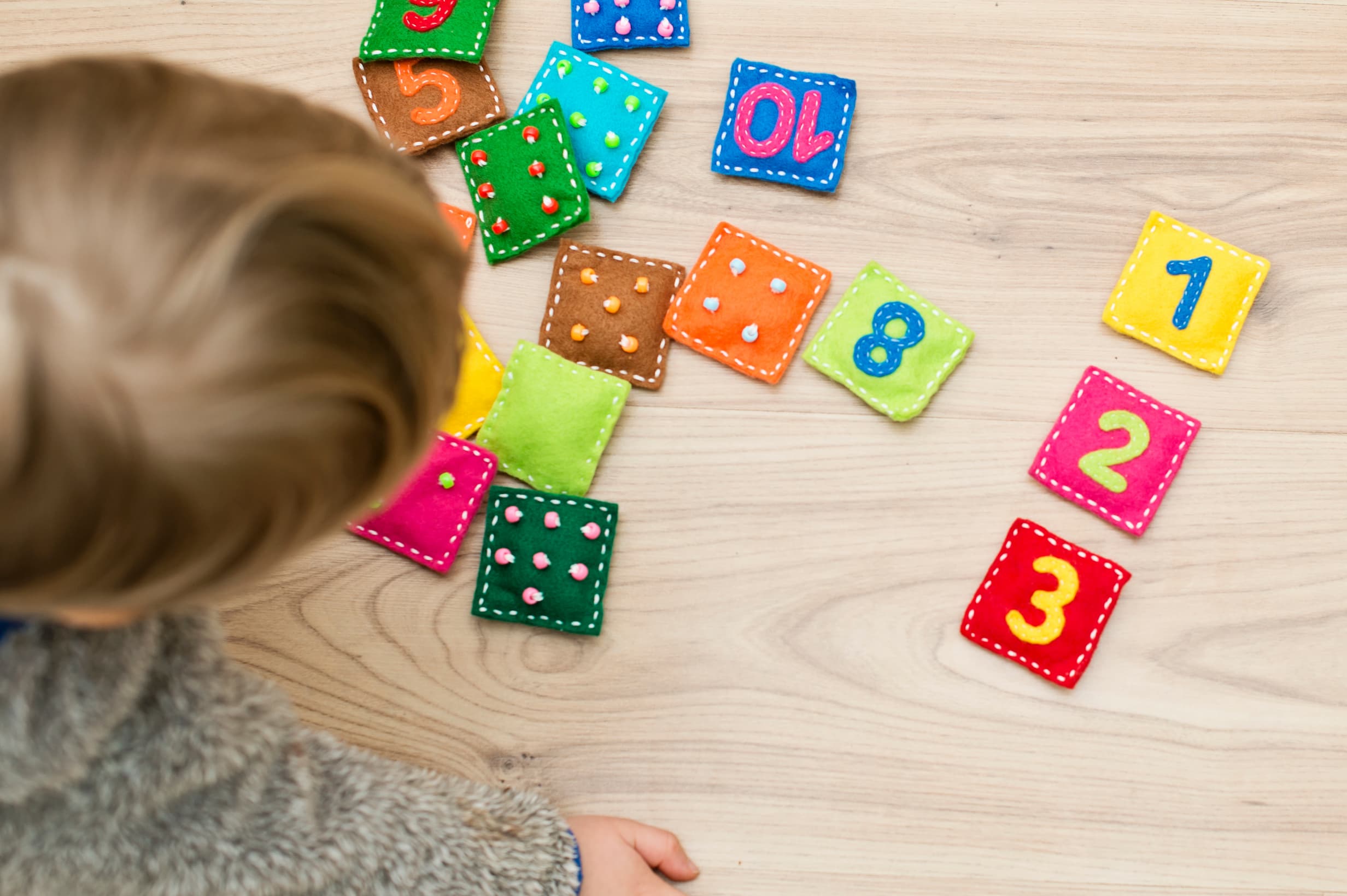 nursery child counting with sensory numbers