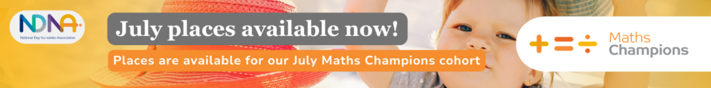 Maths Champions training places available for early years settings preparing for the new academic year